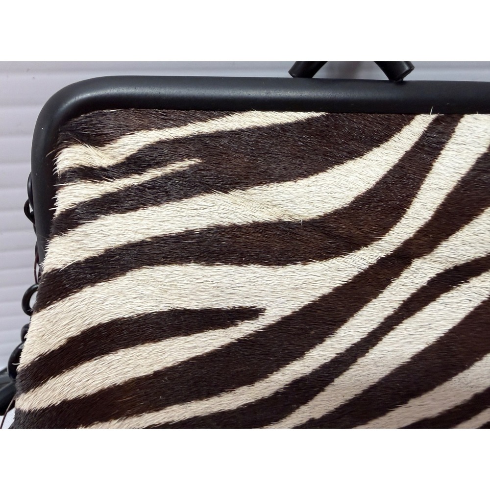 Patricia Nash  Borse Tooled Leather Coin Purse BLACK  ZEBRA CALF HAIR  GORGEOUS - Picture 2 of 5